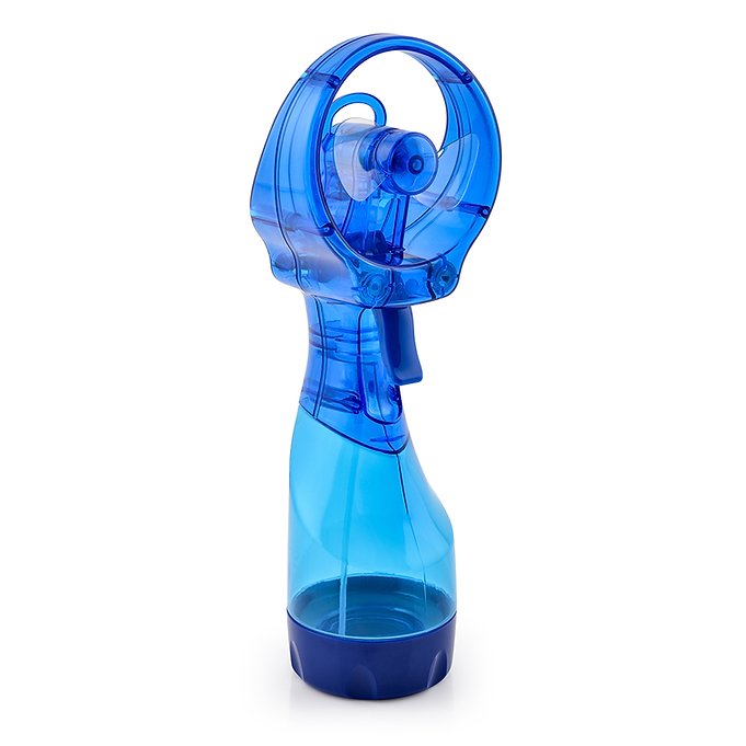 O2COOL Deluxe Misting Fan combining a battery fan with a fine water mist