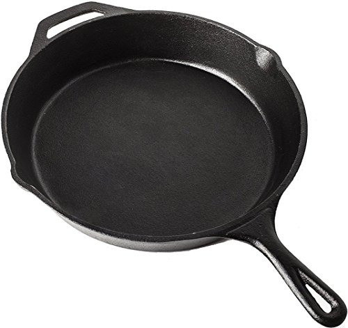 Utopia Kitchen 12.5 inch pre-seasoned black cast iron skillet with helper handle and pour lip