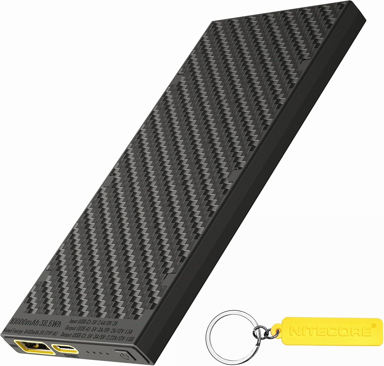 Nitecore NB10000 Gen2 ultralight carbon fiber power bank with slim profile