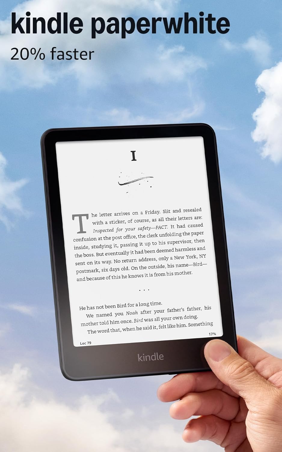 Amazon Kindle Paperwhite 2024 e-reader with 7-inch glare-free display in black