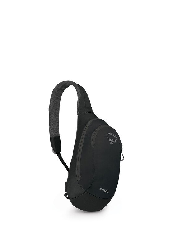 Osprey Daylite Sling in black recycled polyester with breathable mesh back panel