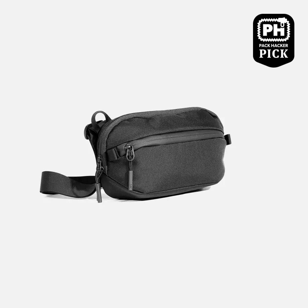 Aer Day Sling 3 in black 1680D Cordura ballistic nylon with compact profile