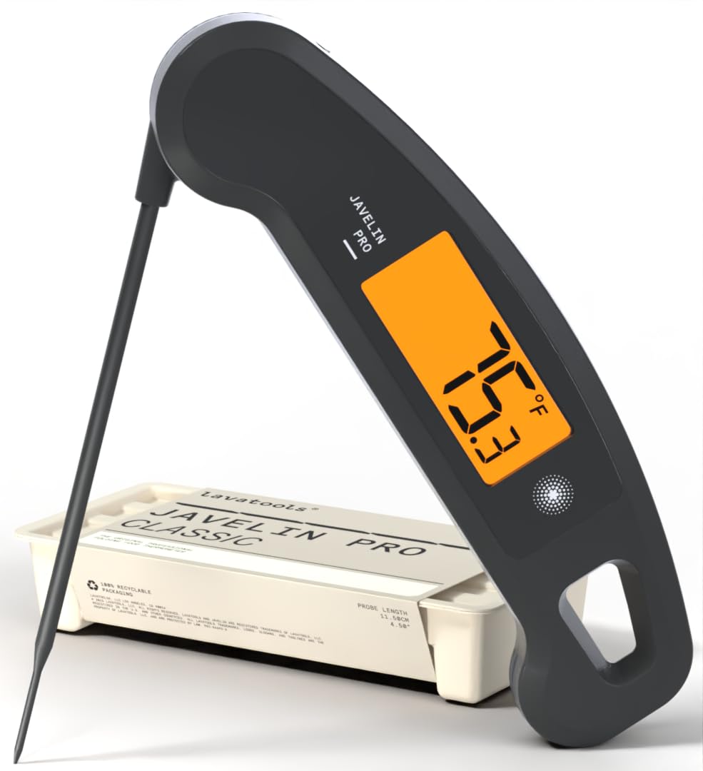Lavatools Javelin PRO digital instant read meat thermometer with large auto-rotating backlit display