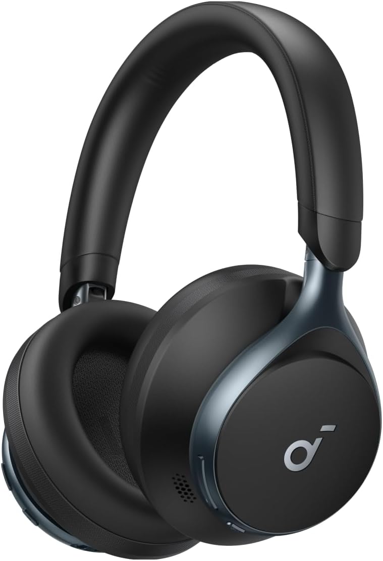 Soundcore by Anker Space One active noise cancelling over-ear headphones in black with rotating ear cups