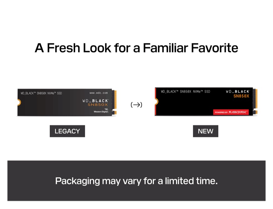 WD_BLACK SN850X 2TB M.2 NVMe SSD, bare single-sided drive without heatsink