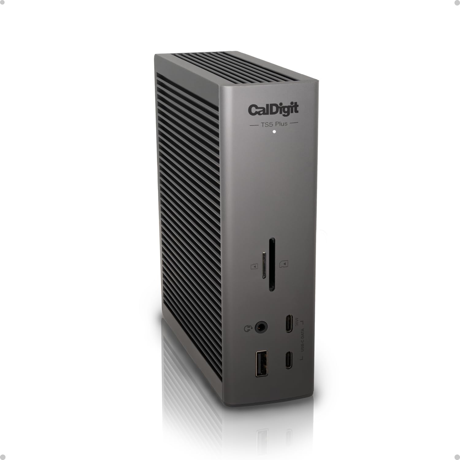 CalDigit TS5 Plus Thunderbolt 5 dock in space black with 20 ports