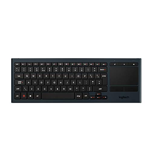 Logitech K830 illuminated living-room keyboard with backlight and right-side trackpad