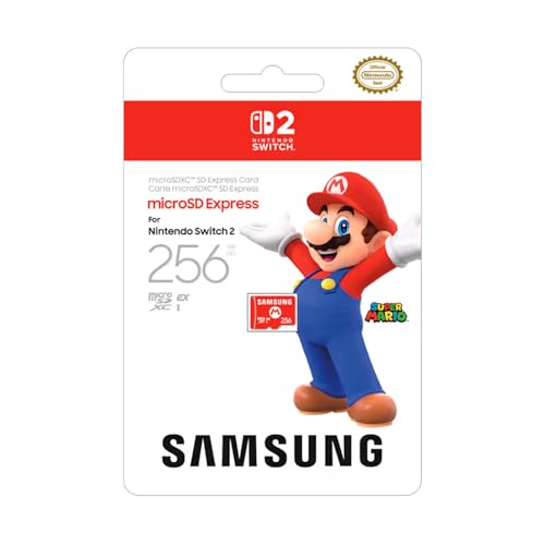 Samsung microSD Express Card 256GB for Nintendo Switch 2 on a white background