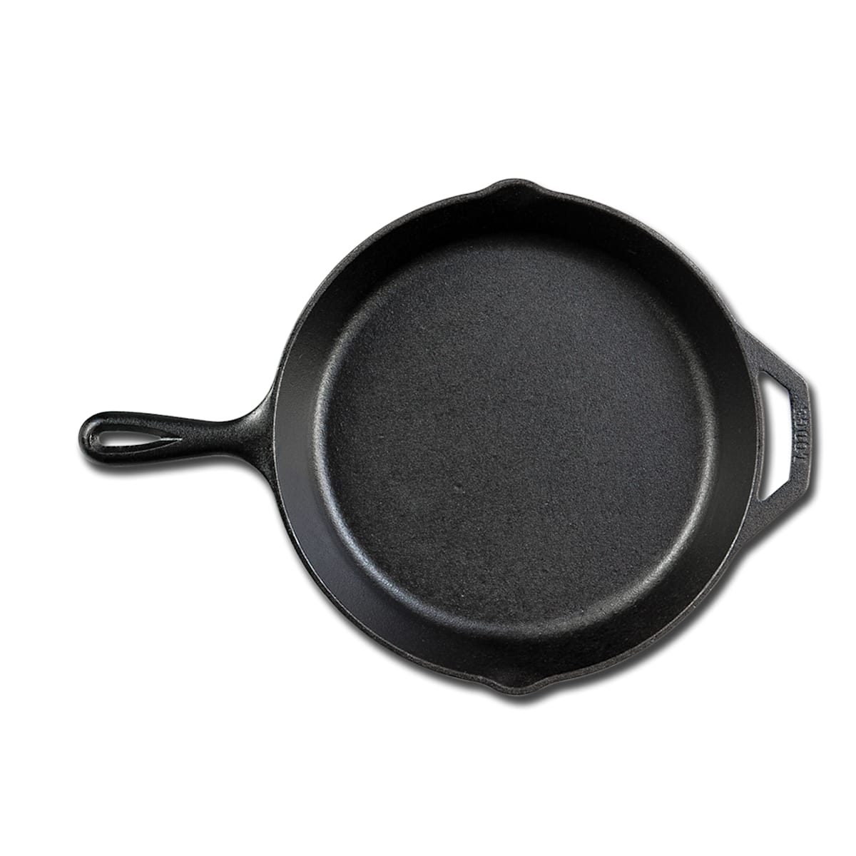 Lodge L8SK3 10.25-inch pre-seasoned cast iron skillet with teardrop handle and helper handle