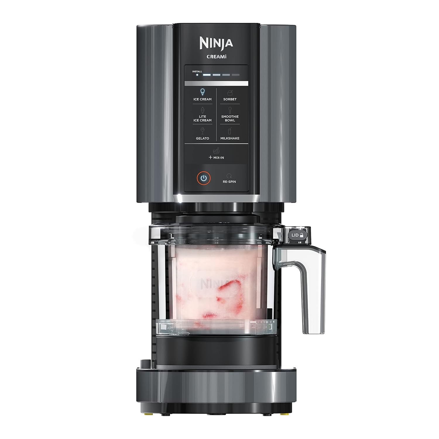 Ninja CREAMi NC299AMZ ice cream maker with pint container in black
