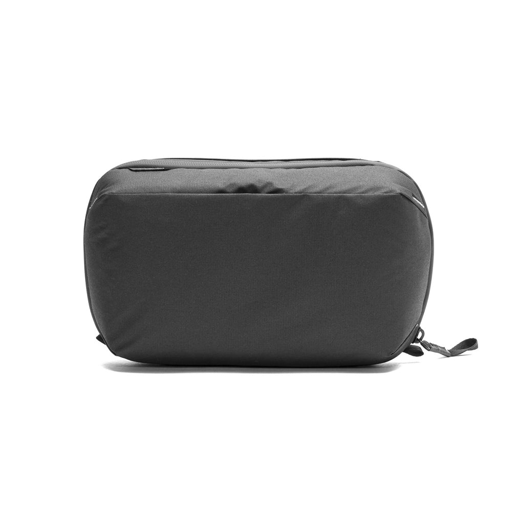 Peak Design Wash Pouch black weatherproof travel toiletry bag with structured rectangular shape and wide zip opening