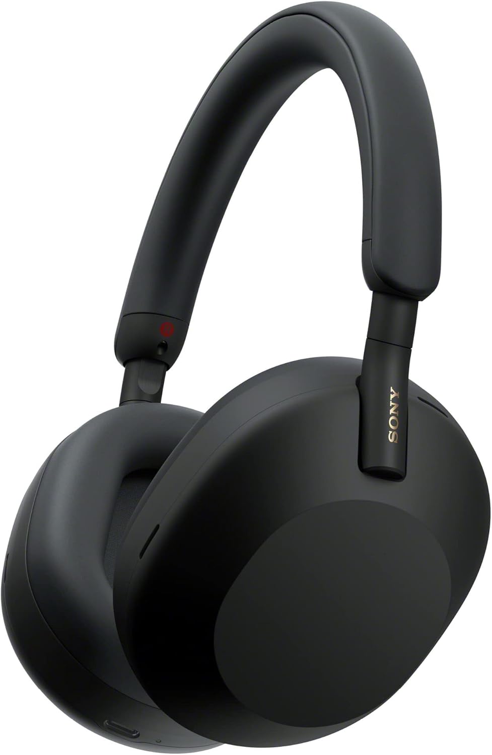 Sony WH-1000XM5 over-ear wireless noise canceling headphones in black with seamless slider headband and rotating earcups