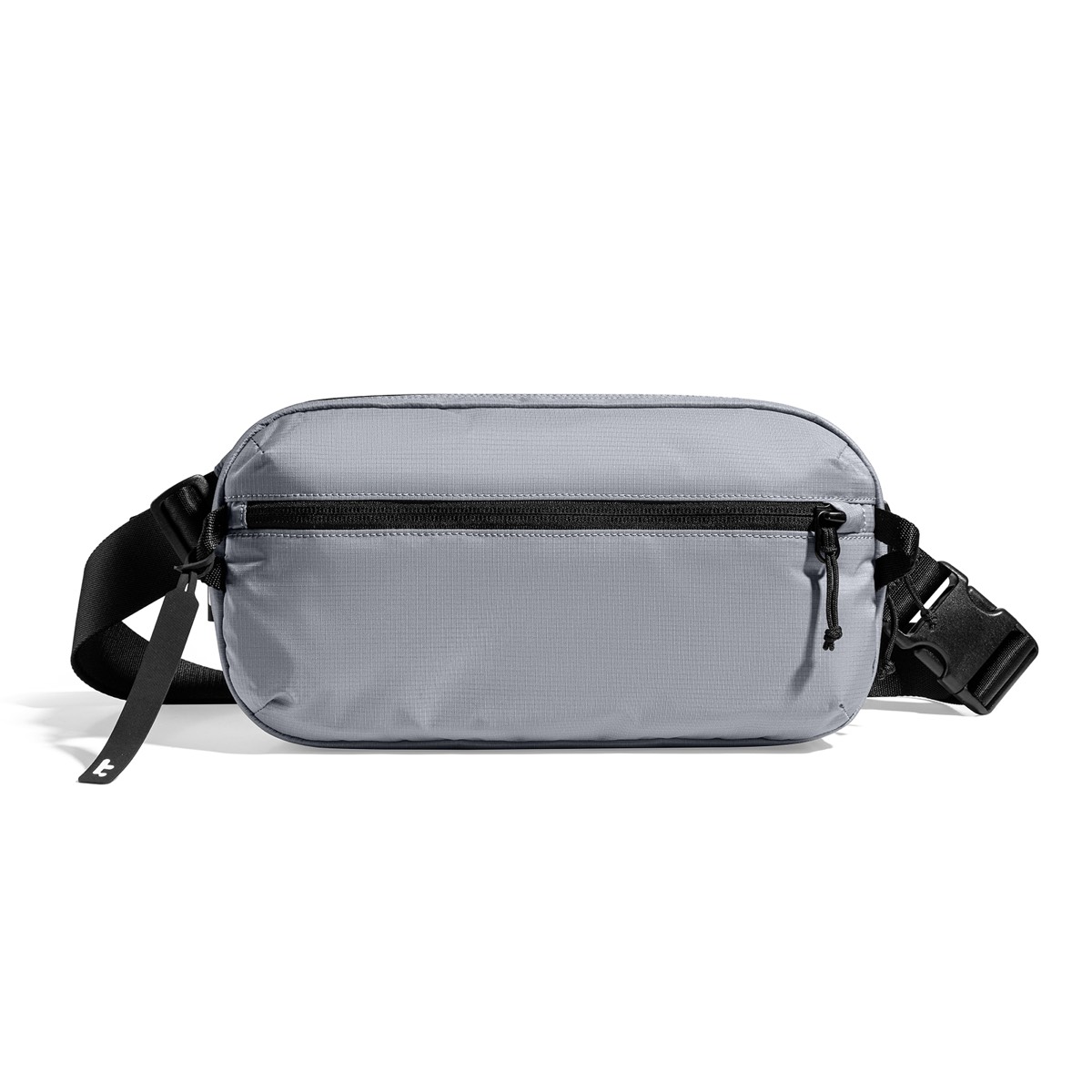 tomtoc Aviator-T33 Chest Bag 3.5L gray sling bag with ripstop nylon shell, front zipper pocket, and wide black strap