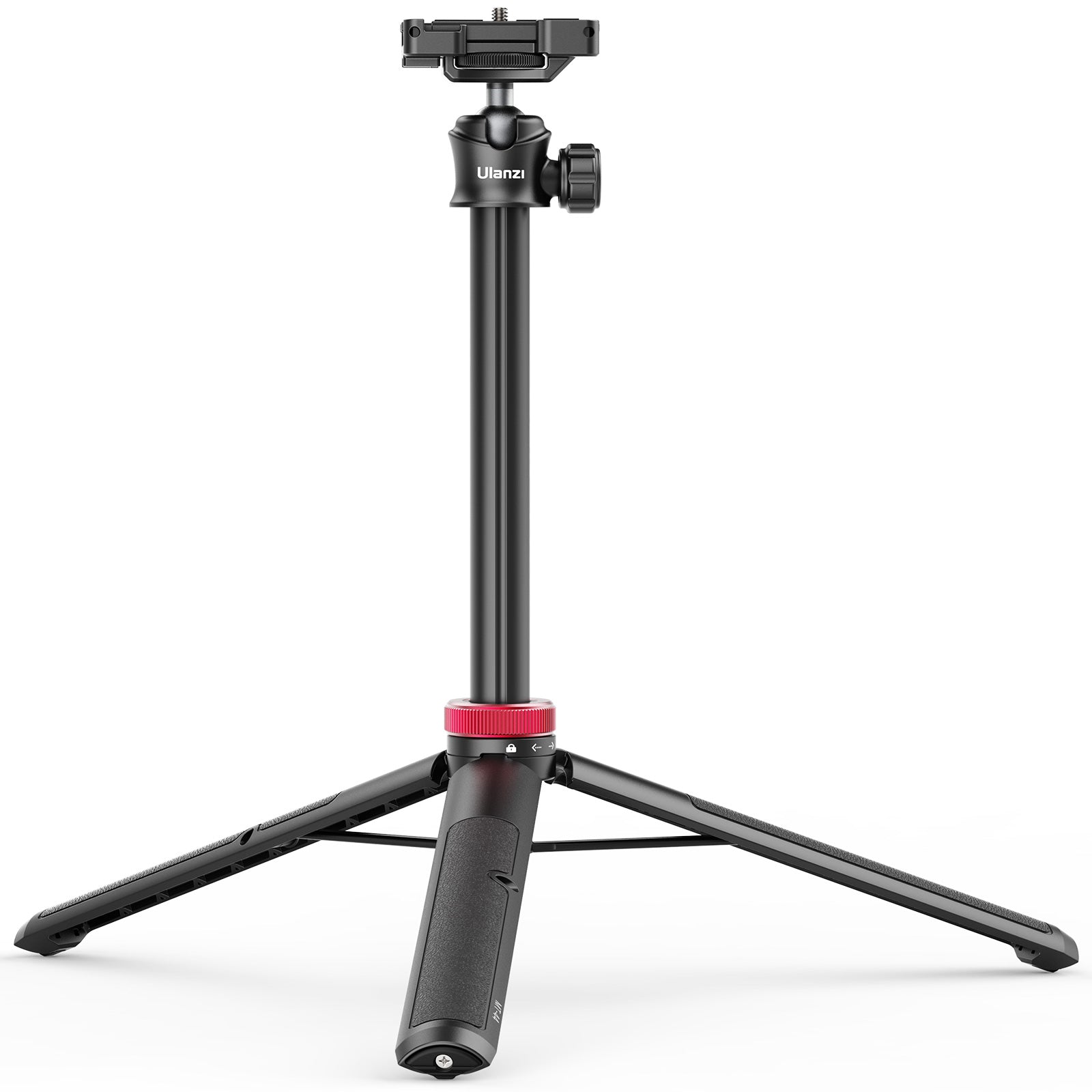 Ulanzi MT-44 extendable vlog tripod in black with hidden phone clamp and compact tripod legs